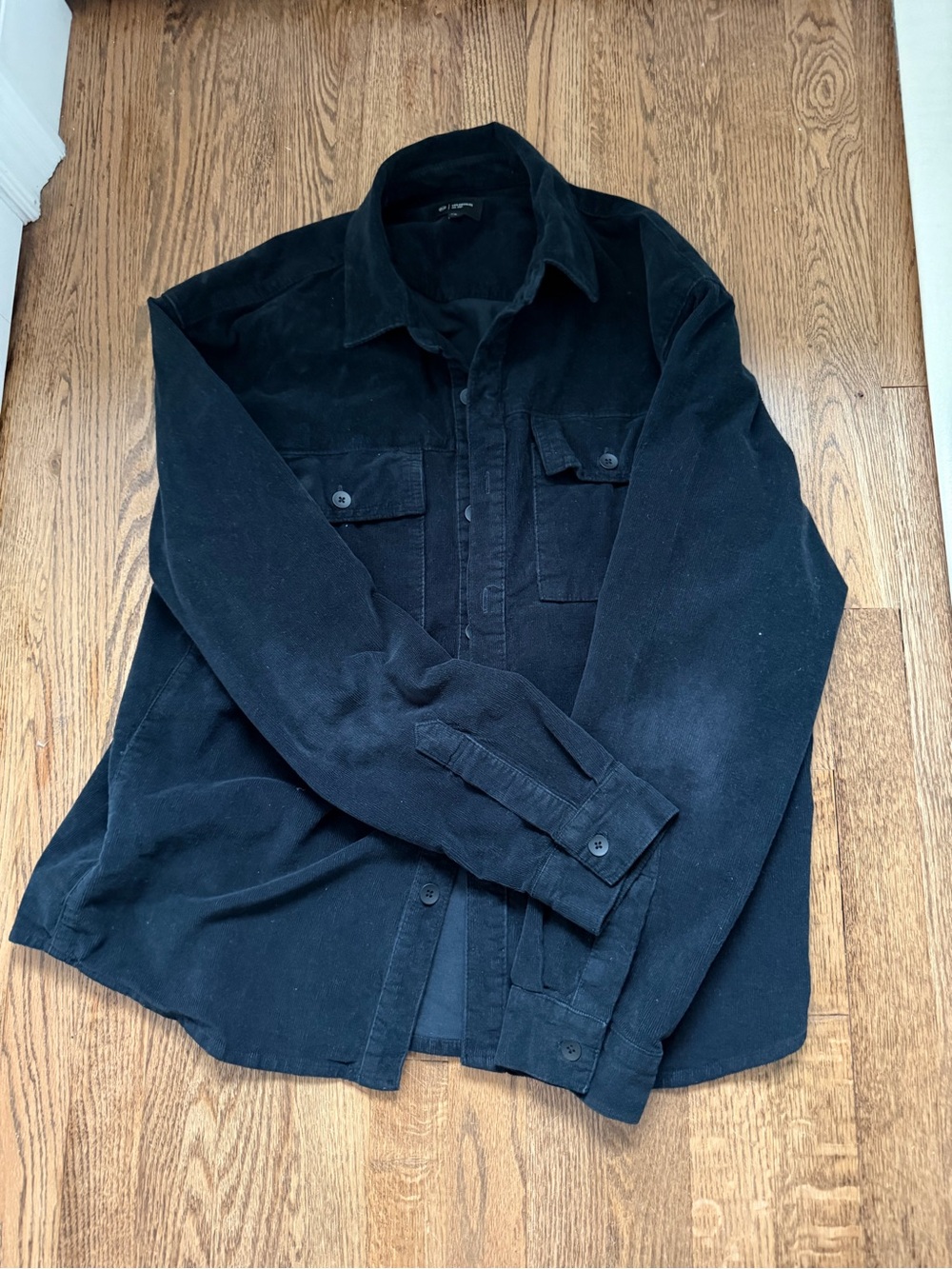 AG Black Corduroy Button-Down Shirt